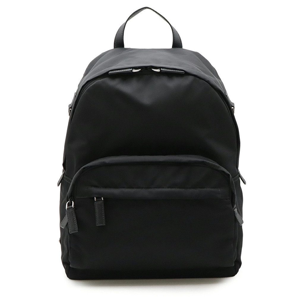 Prada Triangle TESSUTO MONTAGN Backpack Leather Black Nero Black
